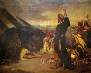 Elihu tillrättavisar Job - Arthur Ackland Hunt